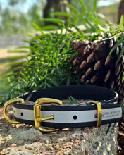 Load image into Gallery viewer, Hi-Viz Working dog style flat collar with Brass Hardware (1”/25mm Width)
