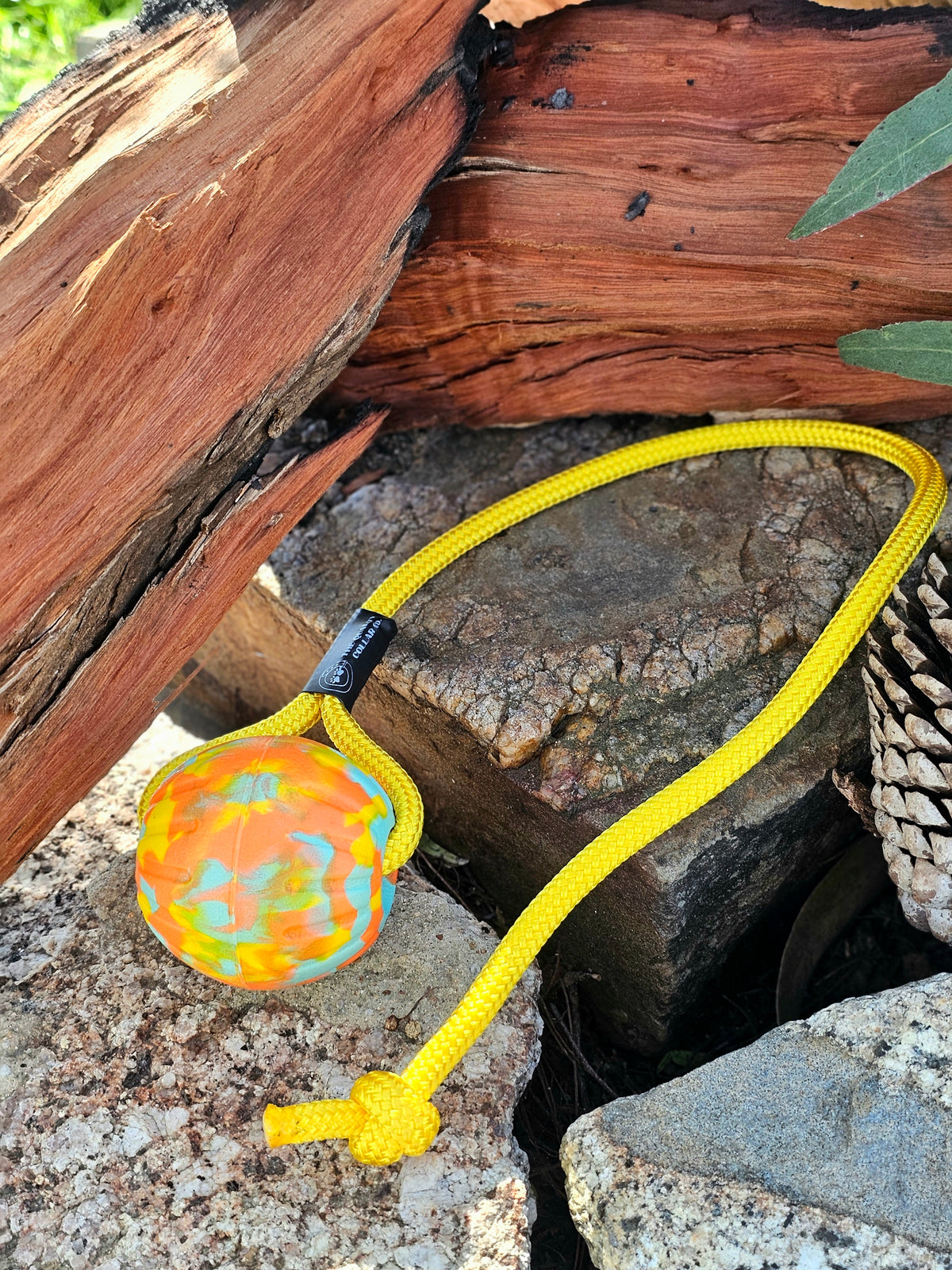 Dura-Foam Ball with Rope Handle by Ruff-Paws!