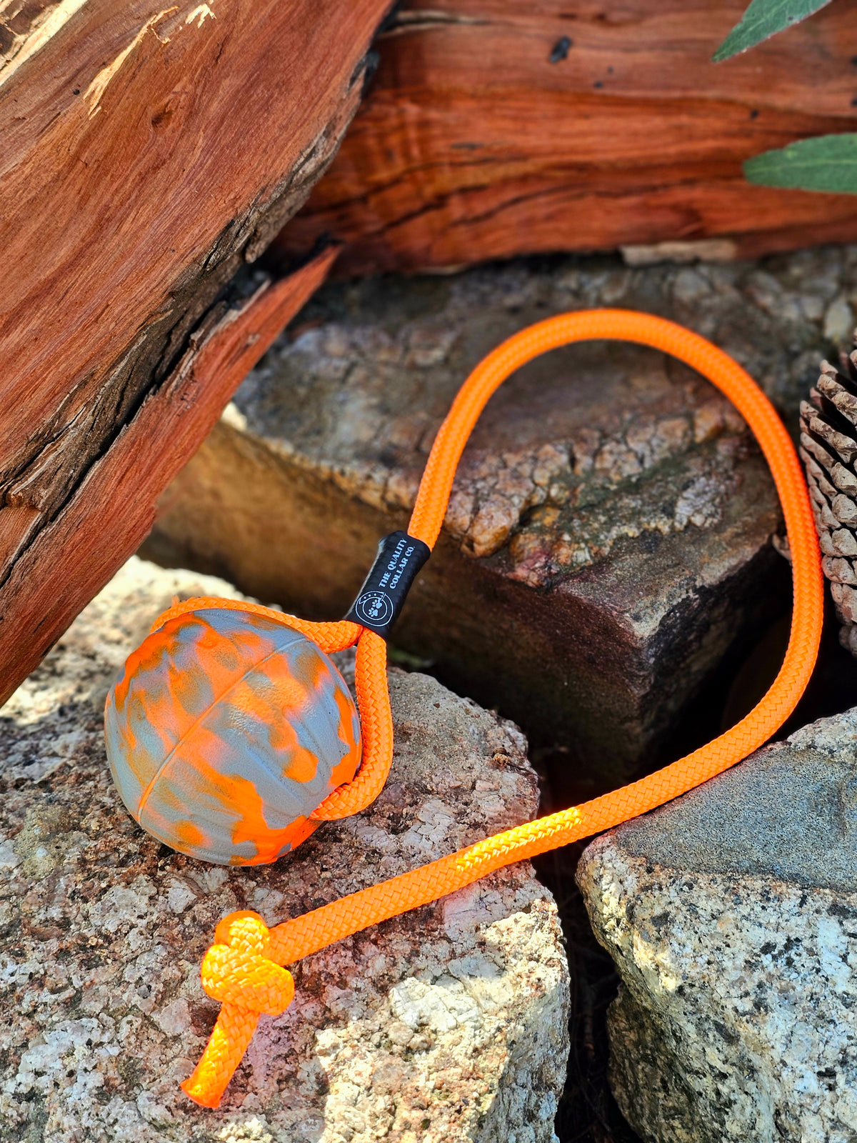 Dura-Foam Ball with Rope Handle by Ruff-Paws!